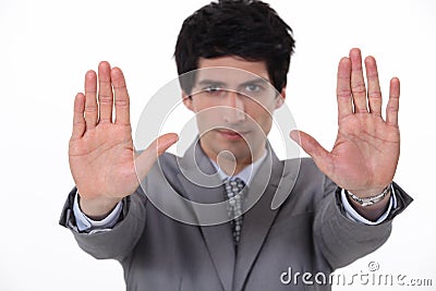 Forceful businessman Stock Photo