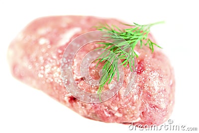 Forcemeat on the white background Stock Photo