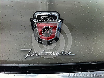Ford Auto Hood Emblem Editorial Stock Photo
