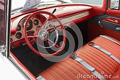 1955 Ford Dash and Interior Stock Photo