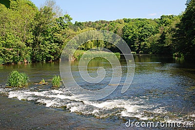 The ford at Etal on river Till Stock Photo