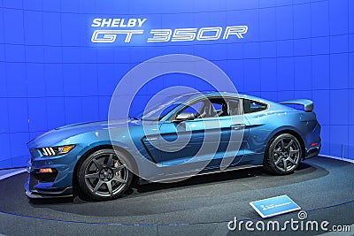 Ford exhibit Ford GT350R Mustang at the 2015 New York International Auto Show Editorial Stock Photo