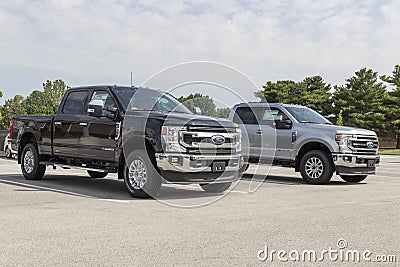 Ford F250 Super Duty display at a dealership. The Ford F-250 is available in XL, and XLT models Editorial Stock Photo