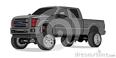 Ford F250 Super Duty in Vector Vector Illustration