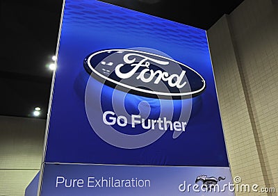 Ford Motor Company Sign Editorial Stock Photo