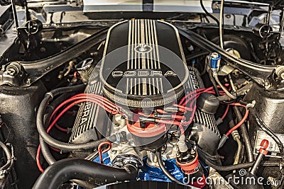 Ford Mustang Cobra Engine Detail Editorial Stock Photo