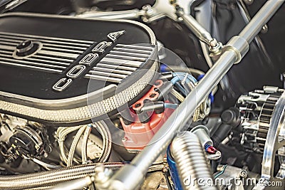 Ford Mustang Cobra Engine Detail Editorial Stock Photo