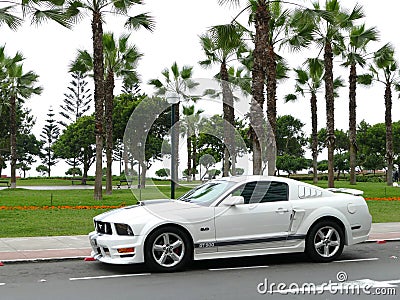 Ford Mustang GT500 5.0 parked in Miraflores, Lima Editorial Stock Photo