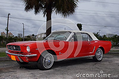 1969 Ford Mustang in red Editorial Stock Photo