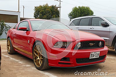 Ford Mustang TdF Rally 50th anniversary in Lima Editorial Stock Photo