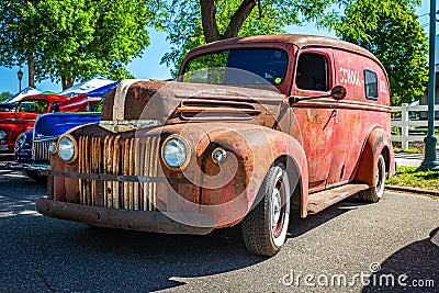 1947 Ford Panel Delivery Truck School Bus Editorial Stock Photo