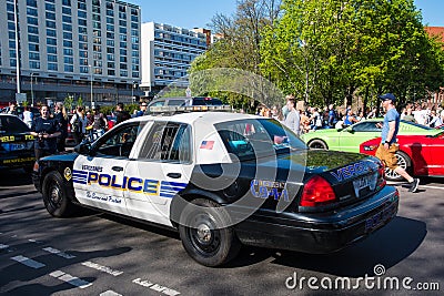 Ford Police Interceptor Police car at the Berlin Brennt protest Editorial Stock Photo