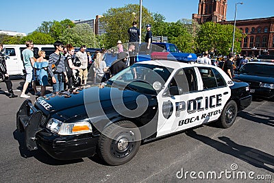 Ford Police Interceptor Police car at the Berlin Brennt protest Editorial Stock Photo