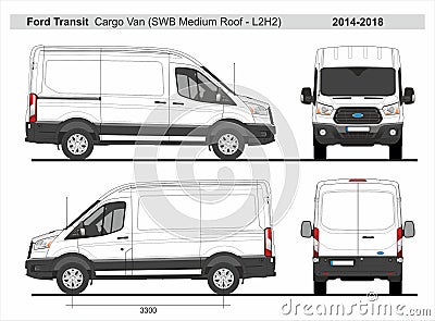 Ford Transit Cargo Van SWB Medium Roof L2H2 2014-2018 Editorial Stock Photo