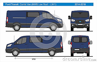 Ford Transit Combi Van MWB Low Roof L3H1 2014-2018 Editorial Stock Photo