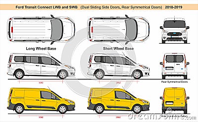 Ford Transit Connect LWB and SWB 2018 Editorial Stock Photo