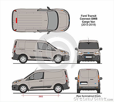 Ford Transit Connect SWB Cargo Van 5 doors 2013-2018 Editorial Stock Photo