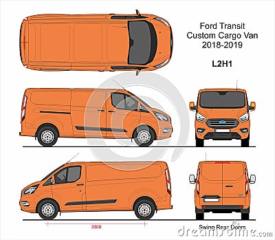 Ford Transit Custom Cargo Van L2H1 2018-2019 Editorial Stock Photo