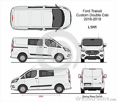 Ford Transit Custom Delivery Van L1H1 2018-2019 Editorial Stock Photo