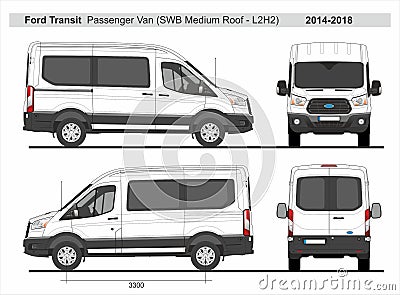 Ford Transit Passenger Van SWB Medium Roof L2H2 2014-2018 Editorial Stock Photo