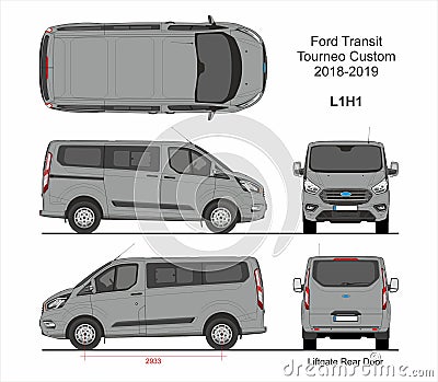 Ford Transit Tourneo Custom Van L1H1 2018-2019 Editorial Stock Photo