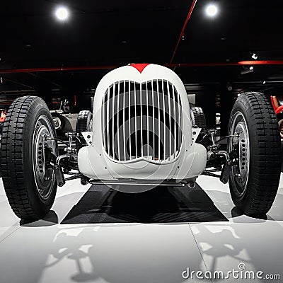 Ford V8 Monoposto Indianapolis Style of 1936 american vintage racing car on cars exhibition. Classic Car exhibition - Editorial Stock Photo