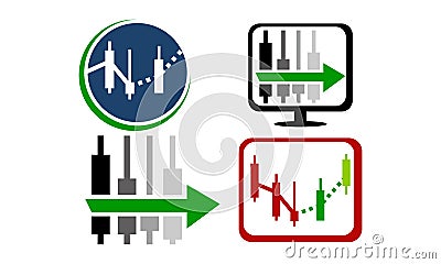 Fore Sight Forex Set Vector Illustration