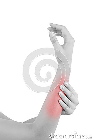 Forearm muscle strain Stock Photo