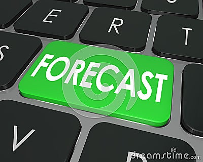 Forecast Word Computer Keyboard Button Future Finance Budget Est Stock Photo