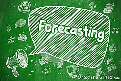 Forecasting - Doodle Illustration on Green Chalkboard. Stock Photo