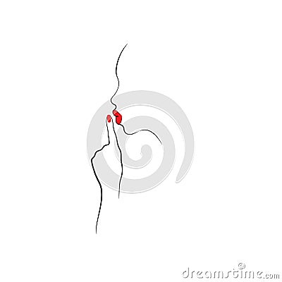 Shhh index finger Vector Illustration