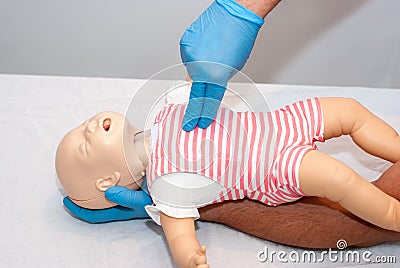 Foreign body airway, choking child Stock Photo