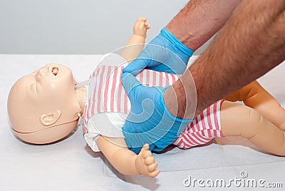 Foreign body airway, choking child Stock Photo