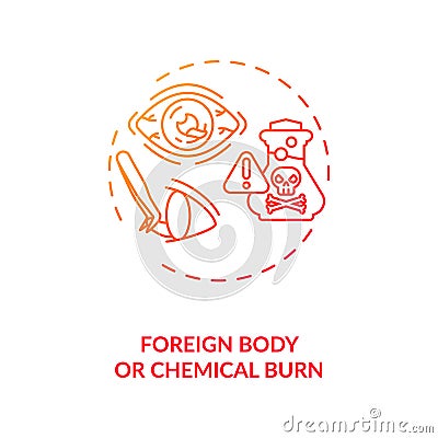 Foreign body or chemical burn concept icon Vector Illustration