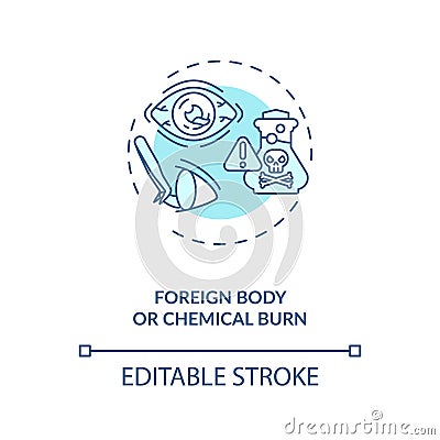 Foreign body or chemical burn concept icon Vector Illustration