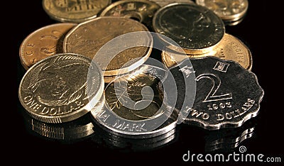 Foreign Coins Stock Photo