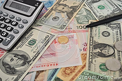 foreign currencies Stock Photo