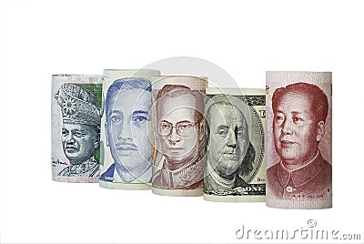 Foreign Currencies Stock Photo