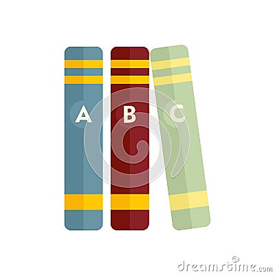 Foreign language books icon flat isolated vector Vector Illustration