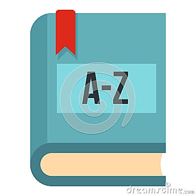 Foreign language dictionary icon, flat style Vector Illustration