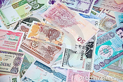 Foreign notes Stock Photo