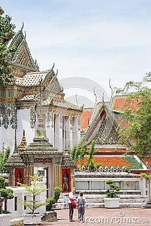 Foreign tourists visit Wat Pho Editorial Stock Photo