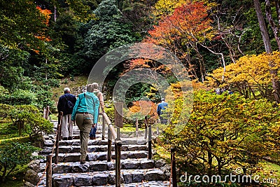 Ginkakuji temple beautiful autumn garden Editorial Stock Photo