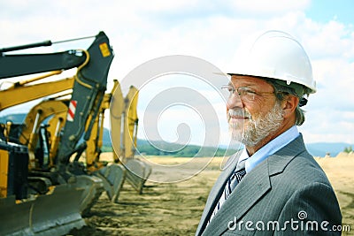 Foreman on a building site Stock Photo