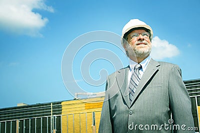 Foreman at building site Stock Photo