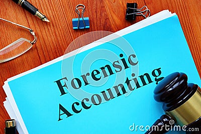 Forensic accounting is shown on the business photo using the text Stock Photo