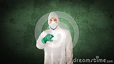 Forensics in protective clothing Stock Photo