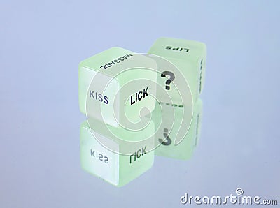 Foreplay fun dice Stock Photo