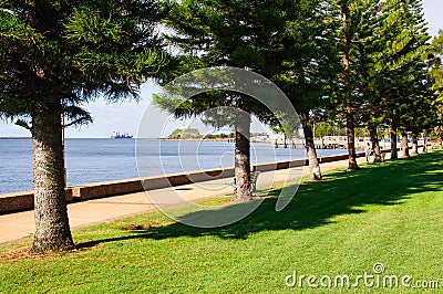 Foreshore Footpath - Newcastle Stock Photo