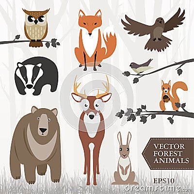 Forest animals Vector Illustration